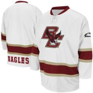 Boston College Eagles NCAA College BC White Hockey Lace Jersey 