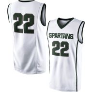 Michigan State Spartans NCAA College White Basketball Jersey 