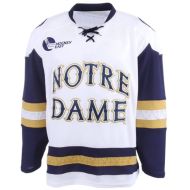 Notre Dame Fighting Irish NCAA College White Lace Hockey Jersey 