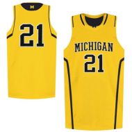 Michigan Wolverines NCAA College Gold Basketball Jersey 