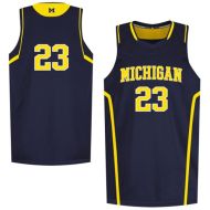 Michigan Wolverines NCAA College Navy Blue Basketball Jersey 