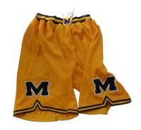 Michigan Wolverines NCAA College Gold Basketball Shorts