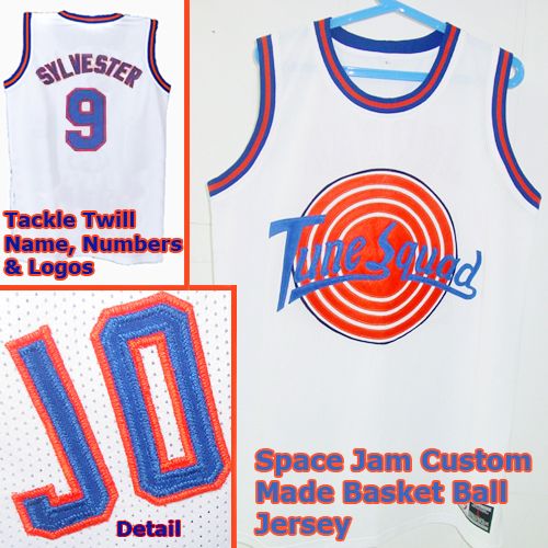 SYLVESTER 9 Space Jam Tune Squad White Movie Jersey