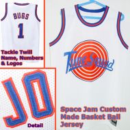 Bugs Bunny #1 Space Jam Custom Tune Squad White Jersey