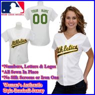 Oakland Athletics Authentic Personalized Women's White Jersey