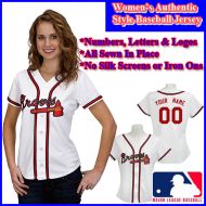 Atlanta Braves Authentic Personalized Women's White Jersey