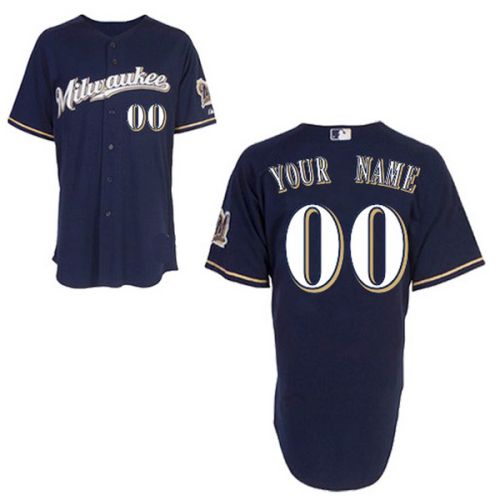 Milwaukee Brewers Authentic Style Personalized Alt Blue Jersey