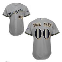 Milwaukee Brewers Authentic Style Personalized Road Gray Jersey