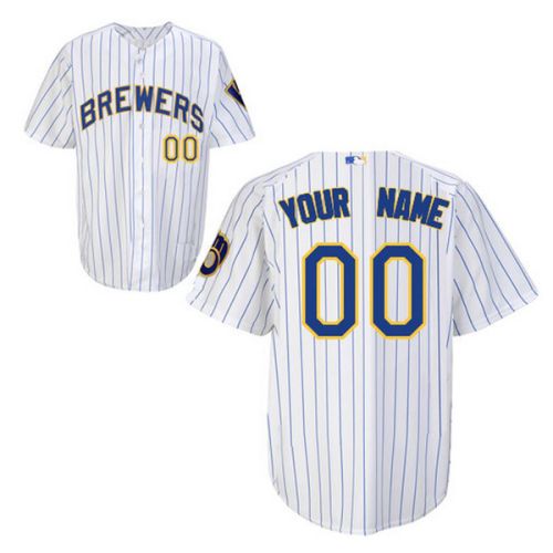 Milwaukee Brewers Authentic Personalized Style Alt Home Pinstriped Jersey