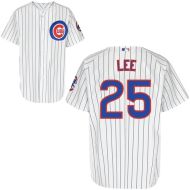 Chicago Cubs Authentic Style White Pinstriped Home Jersey  #25 Derrek Lee