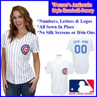Chicago Cubs Authentic Personalized Women's White Pinstriped Jersey