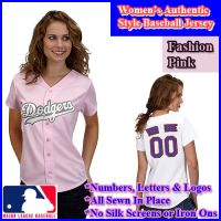 LA Dodgers Women's Personalized Fashion Pink Jersey