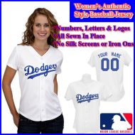 LA  Dodgers Authentic Personalized Women's White Jersey