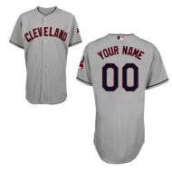 Cleveland Indians Authentic Style Personalized Road Gray Jersey