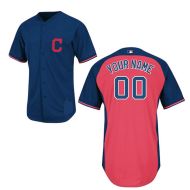 Cleveland Indians Authentic Style Personalized BP Blue Jersey