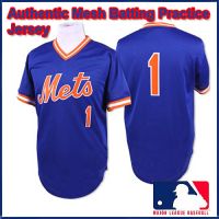 NY Mets Authentic Style Vintage Mesh Batting Jersey #1 Mookie Wilson