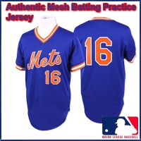 NY Mets Authentic Style Vintage Mesh Batting Jersey #16 Dwight Gooden
