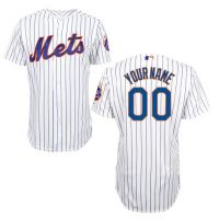 New York Mets 2015 Authentic Style Personalized Home Pinstriped Jersey