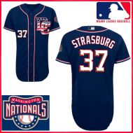 Washington Nationals Authentic Style 2nd Alt Blue Jersey #37 Stephen Strasburg