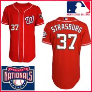 Washington Nationals Authentic Style 1st Alt Red Jersey #37 Stephen Strasburg