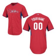 Philadelphia Phillies Authentic Style Personalized BP Red Jersey