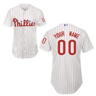 Philadelphia Phillies Authentic Style Personalized Home White Pinstriped Jersey