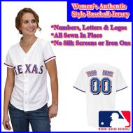 Texas Rangers Authentic Personalized Women's White Jersey
