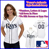 Tampa Bay Rays Authentic Personalized Women's White Jersey