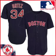 Boston Red Sox Authentic Style Away Navy Jersey #34 David Ortiz
