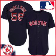 Boston Red Sox Authentic Style Away Navy Jersey #58 Jonathan Papelbon