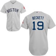 Boston Red Sox Authentic Style Gray Road Jersey #19 Josh Beckett