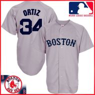 Boston Red Sox Authentic Style Away Gray Jersey #34 David Ortiz Gray