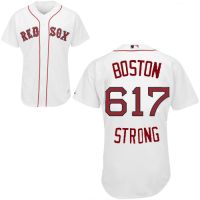 Youth Red Sox Home BOSTON 617 STRONG  White Jersey 