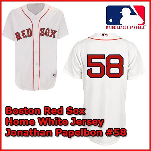 Boston Red Sox Authentic Style Home White Jersey Jonathan Papelbon #58