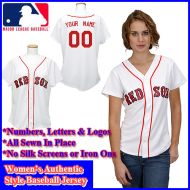 Boston Red Sox Authentic Personalized Women's White Jersey