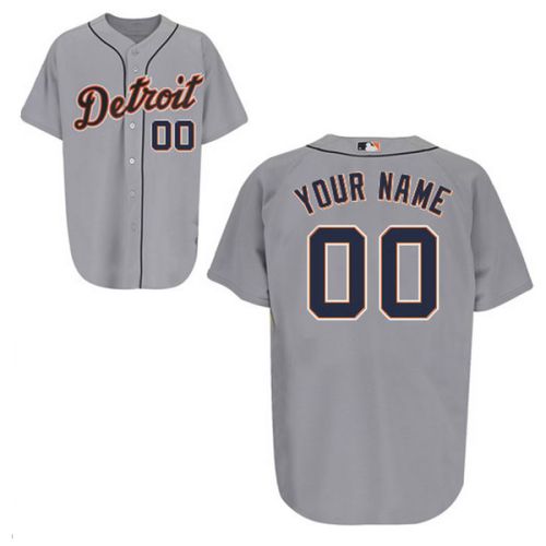 Detroit Tigers Authentic Style Personalized Road Gray Jersey