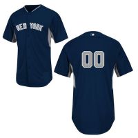 New York Yankees Authentic Style Personalized Road BP Blue Jersey