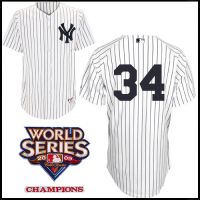 New York Yankees Authentic Style Home Pinstripe Jersey AJ Burnett #34