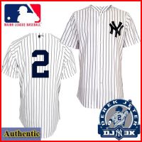NY Yankees Authentic Derek Jeter No 2 Home Pinstriped Jersey w 3000 Hit Patch