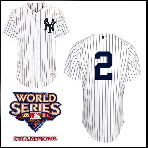 New York Yankees Authentic Style Home Pinstripe Jersey Derek Jeter #2