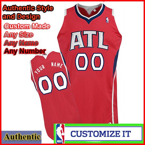 Atlanta Hawks Authentic Style Alternate NBA Basketball Jersey Red