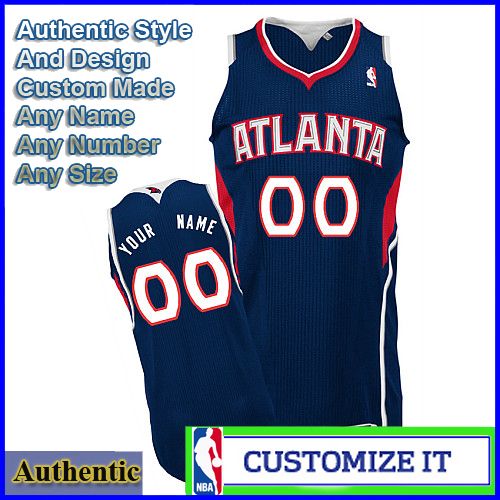 Atlanta Hawks Authentic Style Road NBA Basketball Jersey Blue