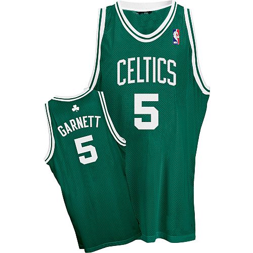 Boston Celtics Authentic Style Road Jersey Green #5 Kevin Garnett