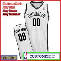 Brooklyn  Nets Custom Authentic Style Home Jersey White