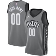 Brooklyn  Nets Custom Authentic Style T21 Gray Jordan Jump  Jersey 