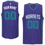 Charlotte Hornets Custom Authentic Style Away Jersey Purple