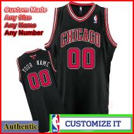 Chicago Bulls Custom Authentic Style Alternate Jersey Black