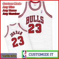 Chicago Bulls Throwback Authentic Style  Jersey White #23 Michael Jordan