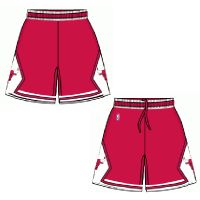 Mens Chicago Bulls Road Red  Authentic Style On-Court Shorts