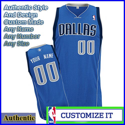 Dallas Mavericks Custom Authentic Style Road Jersey Blue